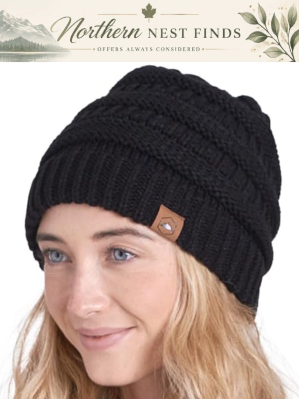 Knit Beanie Winter Ribbed Toboggan Cap Warm Stretchy Acrylic Cold Weather